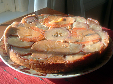Persimmon Apple Upside-Down Cake