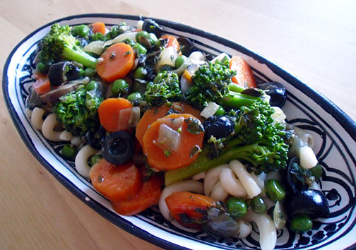 Seven-Vegetable Pasta with Tarragon Glaze 