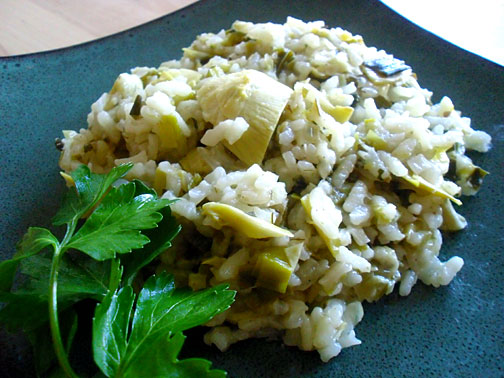 Risotto with Artichokes and Leeks 