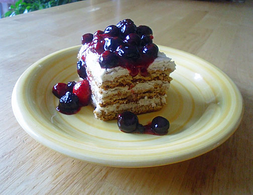 Dairy and Gluten Free Walnut Torte with Whipped Cream Icing