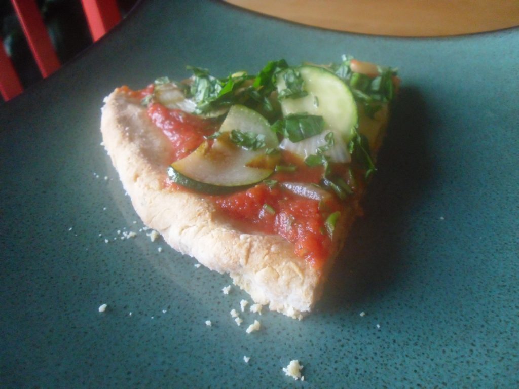 Garden Pizza with almond flour pizza crust
